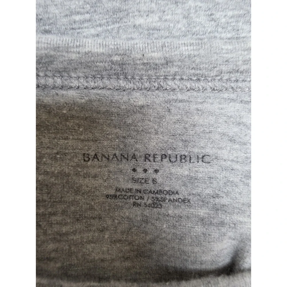 Banana Republic Women's T-Shirt Size S Grey Crew Neck Cotton Short Sleeve Tee